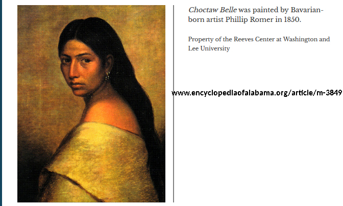 Choctaw Belle par Phillip Romer, 1850.
